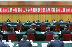 趙樂際出席“弘揚憲法精神，加強憲法實施，為強國建設、民族復興提供憲法保障”座談會并講話