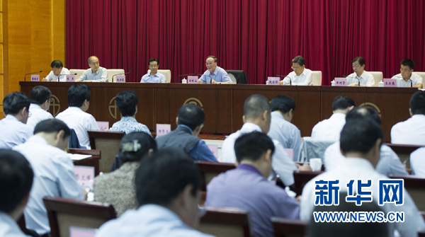 7月16日，中共中央政治局常委、中央紀委書記、中央巡視工作領導小組組長王岐山在北京出席2014年中央第二輪巡視工作動員部署會并講話。新華社記者黃敬文 攝 