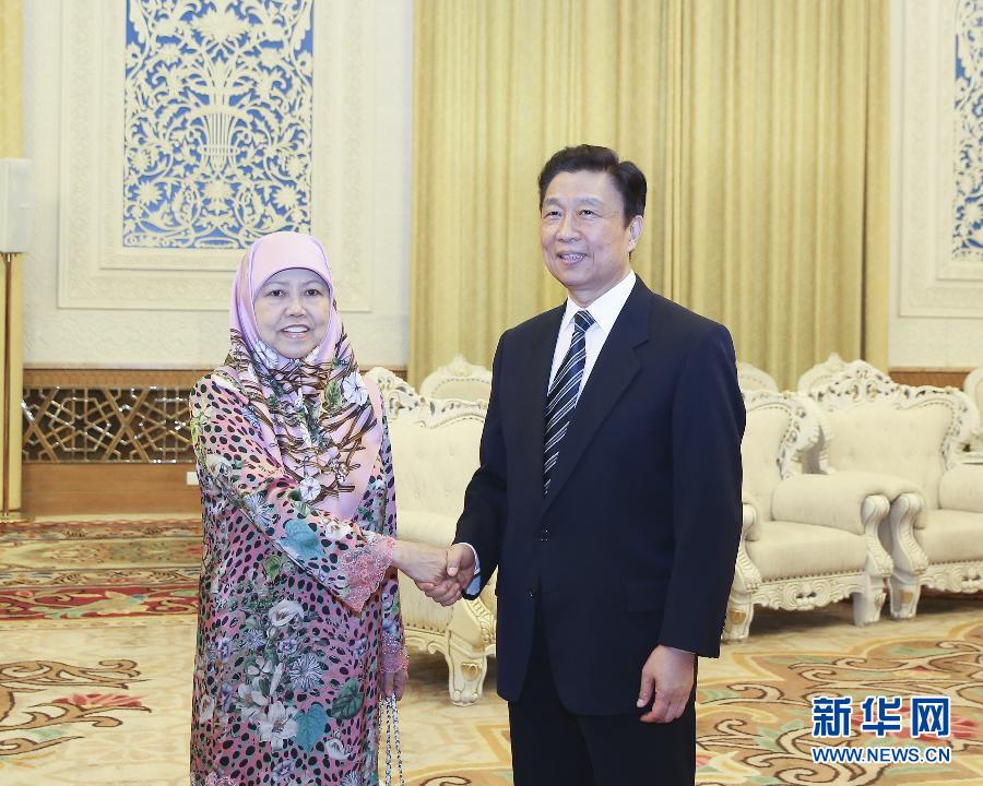 5月31日，國家副主席李源潮在北京會見文萊公主瑪斯娜。 新華社記者丁林 攝