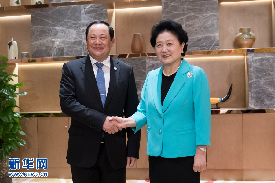 7月28日，國務院副總理劉延東在貴陽會見來華出席第十屆中國－東盟教育交流周的老撾副總理宋賽。 新華社記者劉續攝
