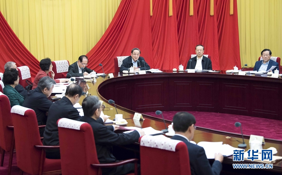 12月22日，全國政協主席俞正聲在北京主持召開政協第十二屆全國委員會第六十八次主席會議。 新華社記者 李濤 攝