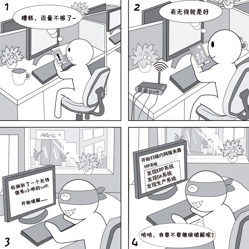 2018國家網絡安全宣傳周系列動漫①丨還在“蹭”免費WiFi？這些安全風險告訴你真能嚇一跳