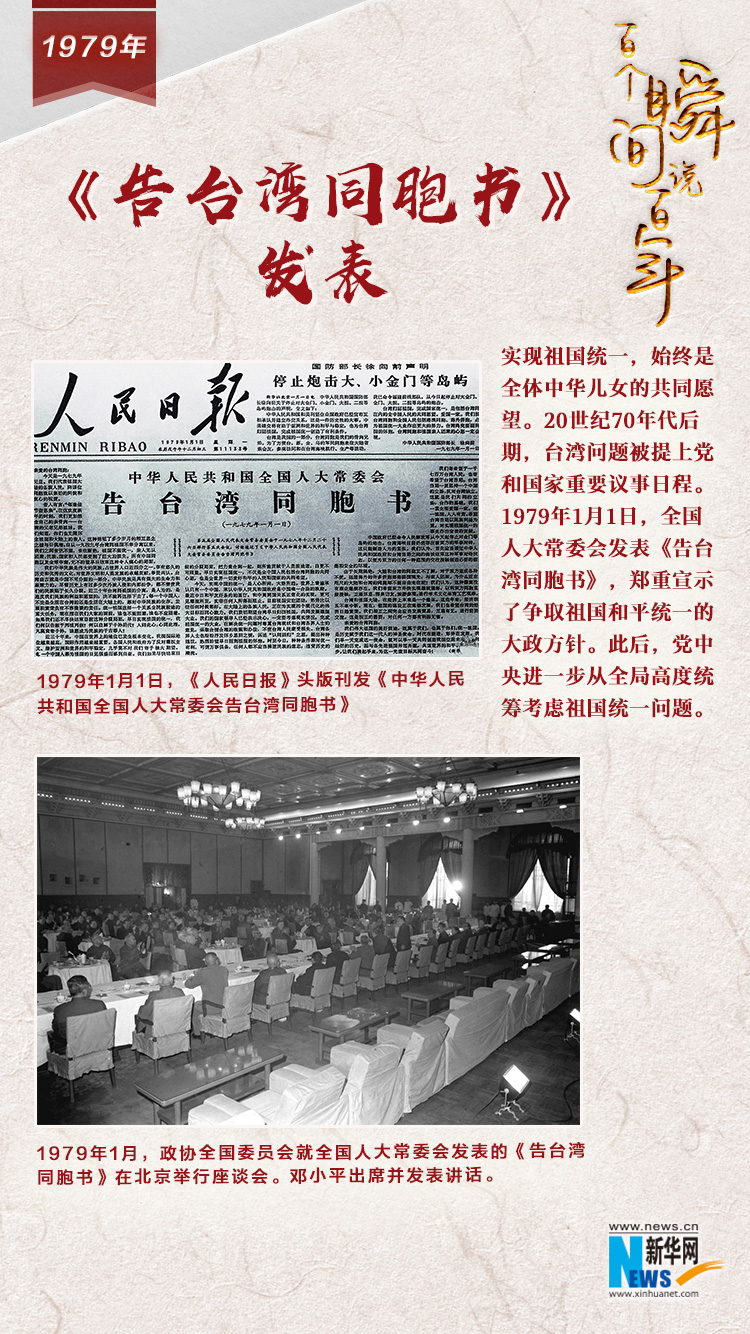 1979，《告臺灣同胞書》發表