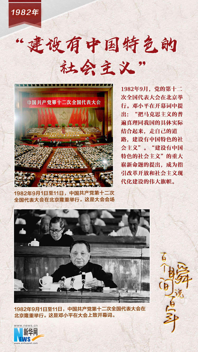 1982，“建設有中國特色的社會主義”
