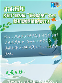 未來五年鄉村產業發展“任務清單”公布 這組數據值得關注！