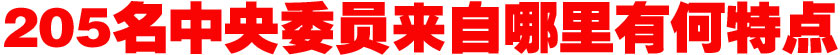 205名中央委員來自哪里？有何特點？