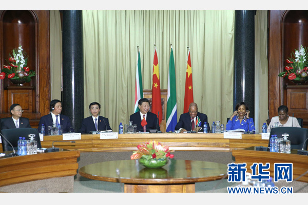 12月2日，國家主席習近平在比勒陀利亞同南非總統祖馬舉行會談。 新華社記者 馬占成 攝  
