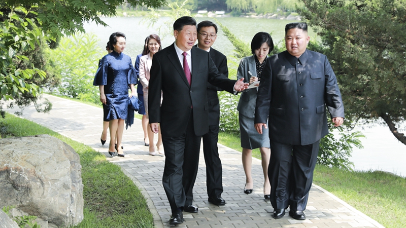 習近平會見朝鮮勞動黨委員長、國務委員會委員長金正恩